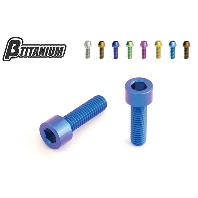 βTITANIUM マスターシリンダー取付ボルトキット 仕様 マジョーラブルー（陽極酸化あり） 頭部形状 テーパーキャップ BT-MCK4-2-TC-MB ベータチタニウム その他ブレーキ用パーツ ZX-14R Z800