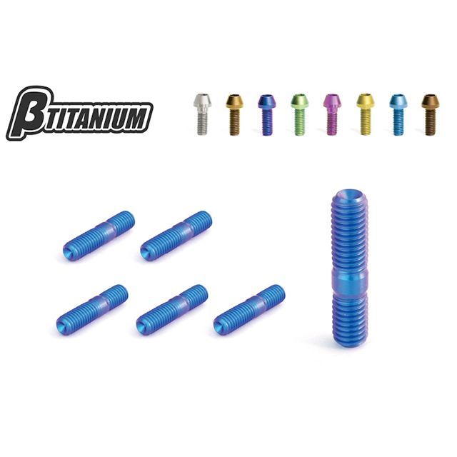 βTITANIUM エキゾーストスタッドボルトキット 仕様 アイスブルー（陽極酸化あり） BT-EBY3-6-IB ベータチタニウム その他マフラーパーツ MT-09 XSR900