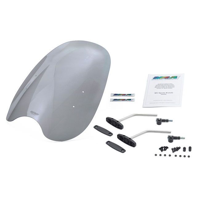MRA スクリーンセット カスタム（スモーク） 汎用ハンドルポストマウントキット付 SET-HKSD-MCU-S エムアールエー スクリーン関連パーツ 汎用｜パークアップ 店