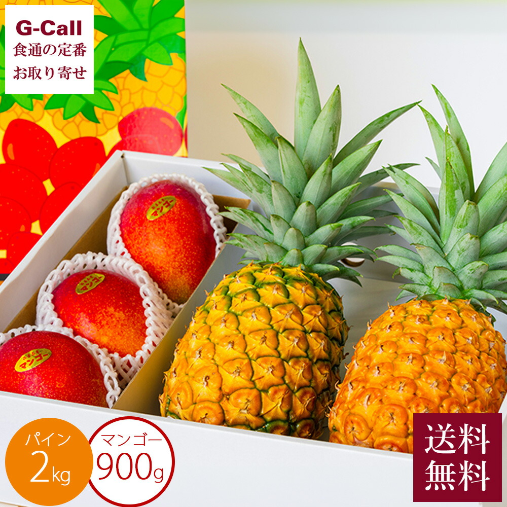 アララガマ農園 パイン＆マンゴーセット パイナップル 2個 計2kg マンゴー 2～3個 計900g 6月中旬～7月下旬発送 指定日不可 送料無料 フルーツ 詰合せ 産地直送