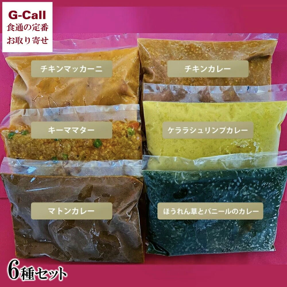 アジャンタ インドカレー 真空急速冷凍カレー6種セット 北海道/四国/九州・沖縄送料別 インド カレー 冷凍 お取り寄せ ギフト 無添加 カレー セット 詰め合せ