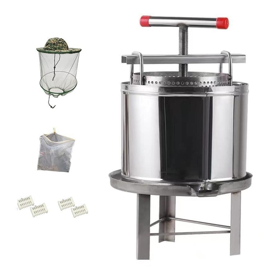 養蜂用具 蜂蜜圧搾機 12L 飛散防止シェル 2級濾過プログラム 蜂蜜分離器 圧縮製蝋器 ワックス押え 蜂蜜抽出器 採蜜器 蜂蜜抽出 蜜こし器 ミツバチ ハニープレス|GoldenClover店