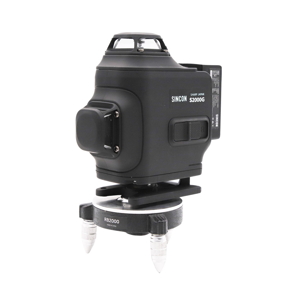 SINCON S2000G レーザー墨出し器 4D グリーン 高輝度 シャープ製ダイオード採用 動作センサー搭載 縦横360&deg; 受光器対応 IP54防塵防水 充電式 壁掛け可能｜GoldenClover店