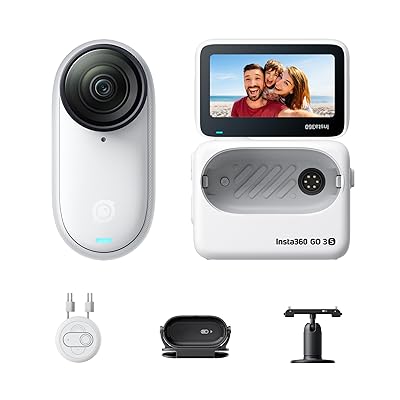 GO 3S - 4K小型ウェアラブルVlogテレビカメラ、ハンズフリーPOV、どこでもマウント、手ブレ手を加える、蓄電池耐久年数140分、10m雨合羽、人工知能学まとめ上げる、Apple Find My相応う、Vlog/旅する/アウトドア/愛玩動物POV用 押し並べて版 - 128G