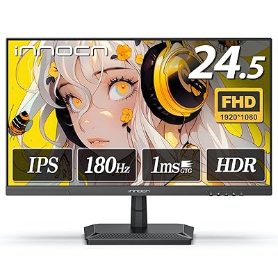 ゲーミングモニター 24.5in 180サイクル 盛りだくさん固定ディスク IPSダイアログボックス 1ms返事をするす早さ HDMI2.0/DP1.4 AdaptiveSync相応う 偏った考え合わせる 非光輝見せびらかす VESA 100*100粍 (HDMI有線テレビ付き添い人) 25G2G （スピ