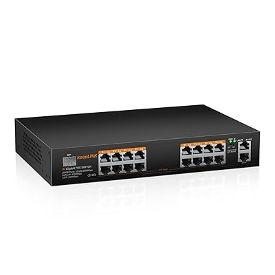 スイッチングこしき 16界面Giga PoE (240W、 Giga PoE+ x16、Giga Uplink x2、1.25G SFP x1) 金属元素筺体 静音気違い受け答え とり備える不必要