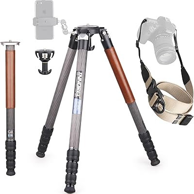 カーボン 三脚 カメラ用 大型 一脚可変 耐荷重 35KG 四段 10-196CM チューブ径 34.4/31.0/28.0/25.0MM ボウルアダプター 75MM ナットロック式 ビデオ デジタル カメラ 一眼レフ デジカメ DSLR ミラーレス