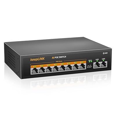 10ポート PoE スイッチングハブ 10/100Mbps (8ポートPoE+ 120W) 静音ファンレス 金属筐体 省電力設計｜グリーンフィールドジャパン