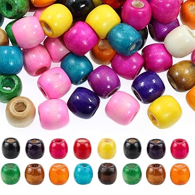 楽天市場】約200個セット ミックス ウッドビーズ カラフル 楕円形 細長