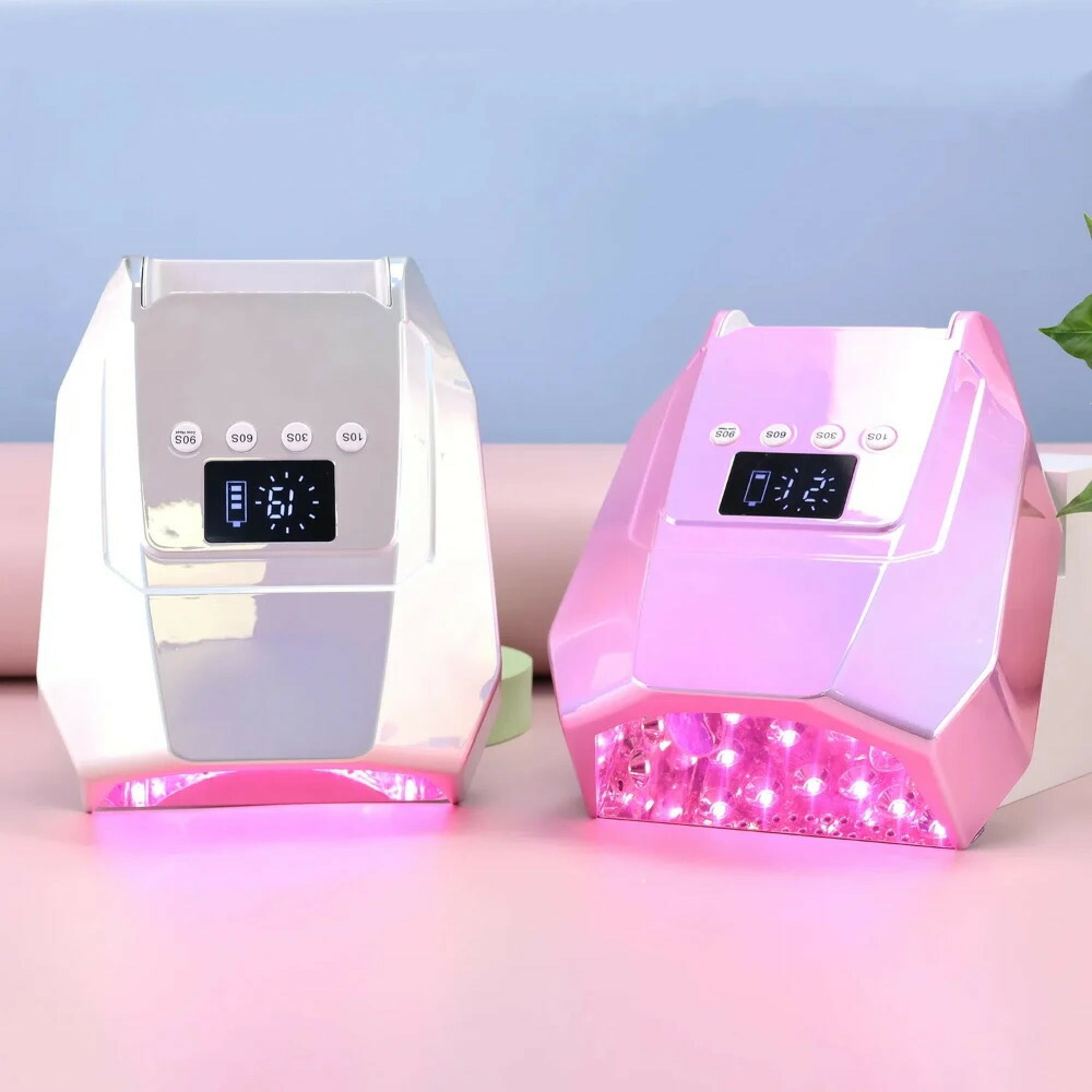 98W 申し受ける式 LED UV 照明ランプ コードレス乾電池 プロフェッショナルネイルライト 4 タイマー付き添い人 高速道路固くなるネイルランプ 赤ちょうちんおよび身寄り用