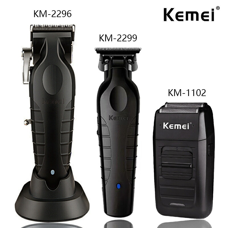 Kemei KM-2296 KM-2299 KM-1102 バリカンキットメンズ明かりシェーバーヘアトリマーマシンプロフェッショナルヘアカットマシン