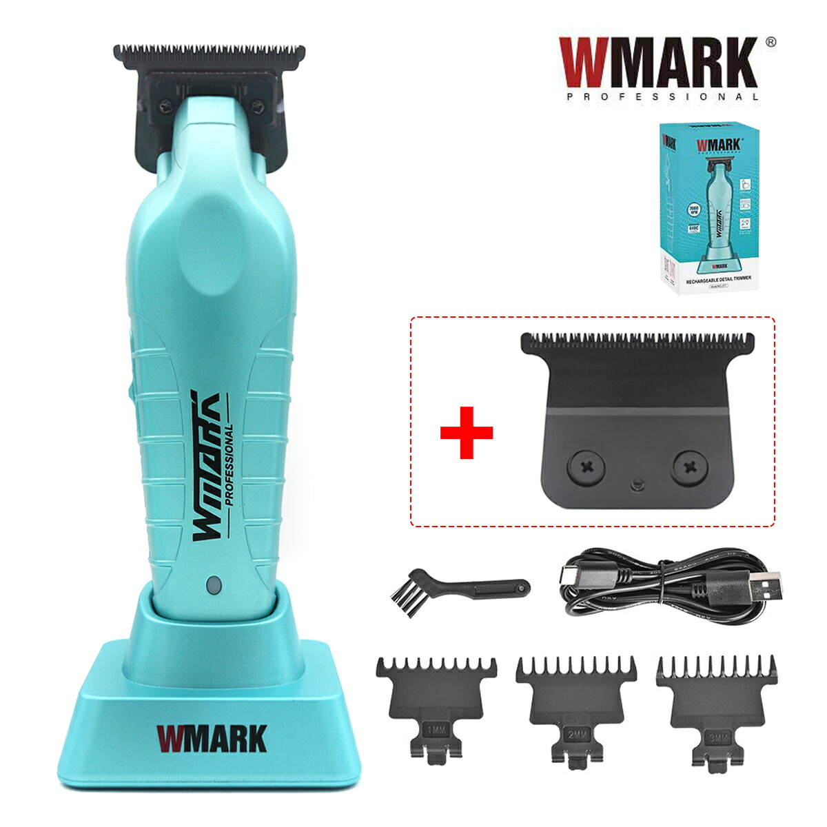 WMARK NG-317 ヘアトリマーマシンゼロギャップ DLC ブレードベース申し受ける器付き添い人職業的バリカン成人男性用完成機