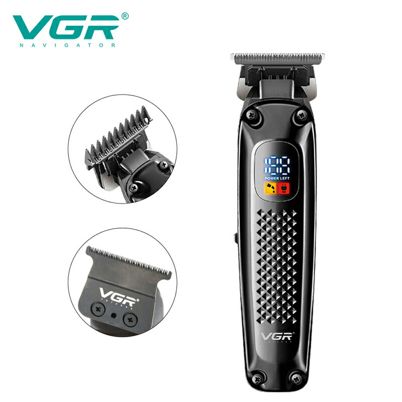 一風変わった VGR コードレスプロフェッショナルヘアトリマー成人男性の利益のひげトリマー USB 灯し火バリカン外辺部かみそり髪の毛截断機機