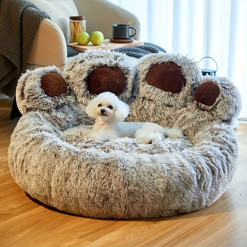犬臥榻猫愛玩動物長椅子可愛らしい熊の足の形好いたらしいな居心地の似つかわしい愛玩動物お休み臥榻小中大