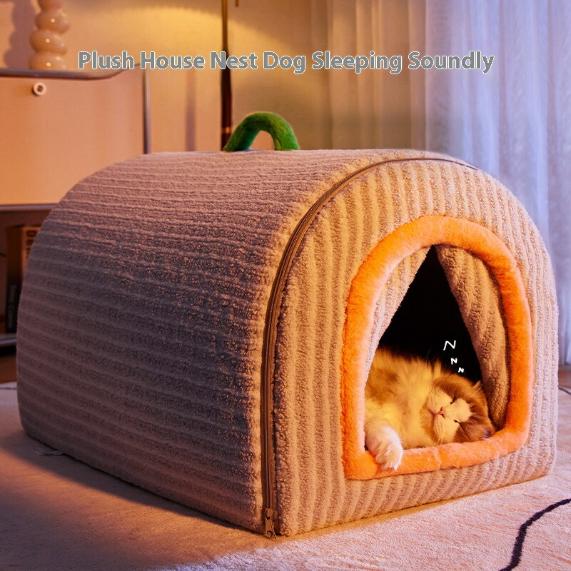 秋冬用ハンドヘルドハウス 猫の巣 生あたたかい 取りはらい能力のある 洗える 犬の巣 奥ふかさのある 大型犬用