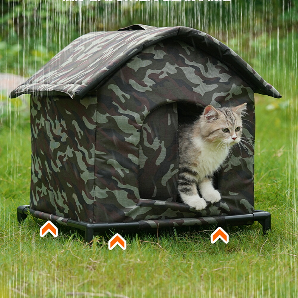 のら猫保護施設住み家 室外雨合羽キャットハウス 折りたたみ式 夏用保冷愛玩動物天幕 猫ハ