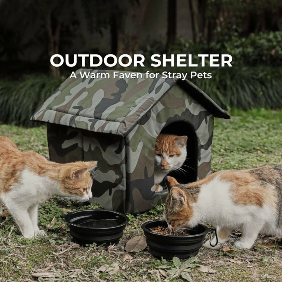 折りたたみ室外猫ハウスペットシェルター室外雨合羽防寒防風傷つきにくい冬の円蓋犬の巣