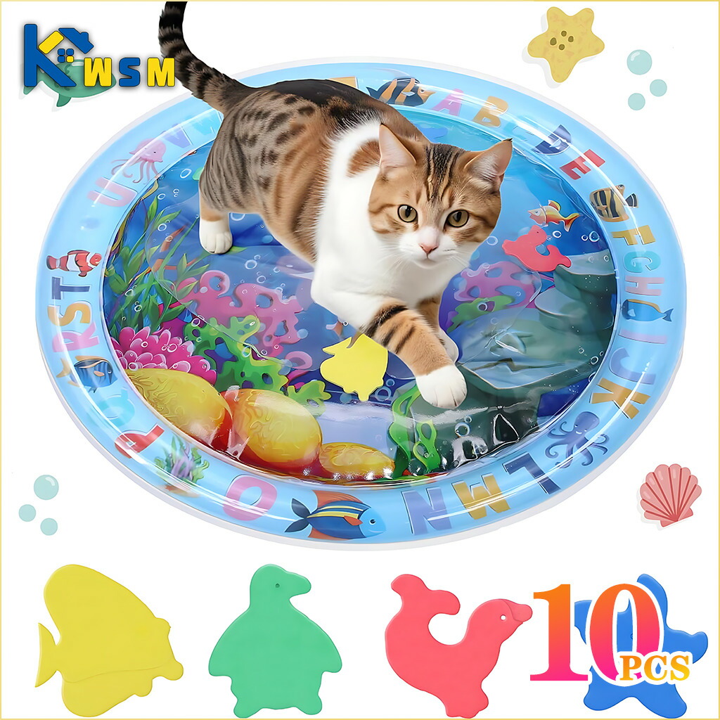 水感覚的な体験プレイマット肥厚インフレータブル水引っ敷き猫と犬ペットプレイマット魚海オーシャ