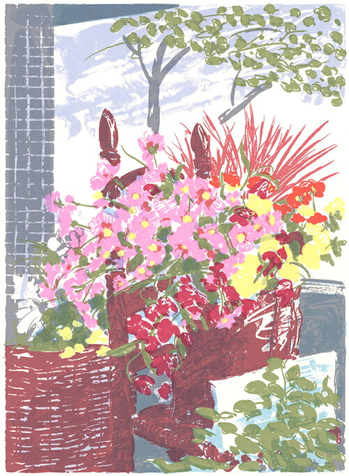 版画/ｼﾙｸｽｸﾘｰﾝ 福本吉秀 Florist's 現代アート 抽象 送料無料