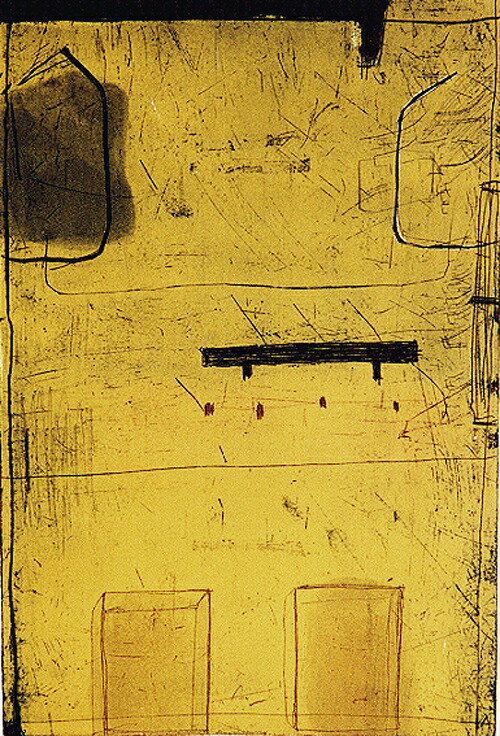 版画/銅版画 原陽子 2つの家・2 現代アート 抽象 送料無料|ギャラリーファインアート