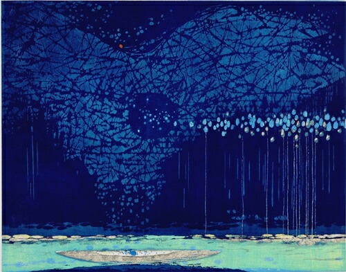 版画/水性木版画 朴再英 空も飛べるはず1 現代アート 抽象 送料無料