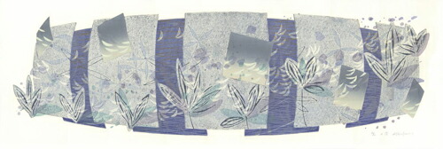 版画/油性木版ｼﾙｸｽｸﾘｰﾝ 白駒一樹 水譜 現代アート 抽象 送料無料