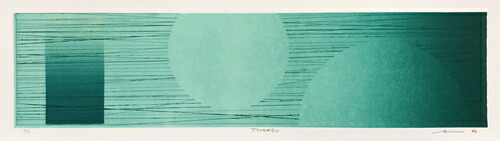 版画/ﾘﾄｸﾞﾗﾌ・ﾄﾞﾗｲﾎﾟｲﾝﾄ 鳴海伸一 TSUNAGU_グリーン_4 現代アート 抽象 送料無料