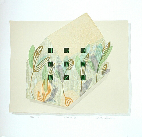 版画/油性木版ｼﾙｸｽｸﾘｰﾝ 白駒一樹 House-4 現代アート 抽象 送料無料 26,164円