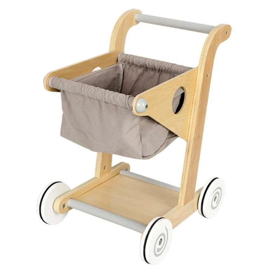 ショッピングカート 子供用 はじめての手押し車 赤ちゃん 木製 4輪キャスター お買い物カート おもちゃ ベビーウォーカー 幼児 ままごと｜G-FRONTIER店