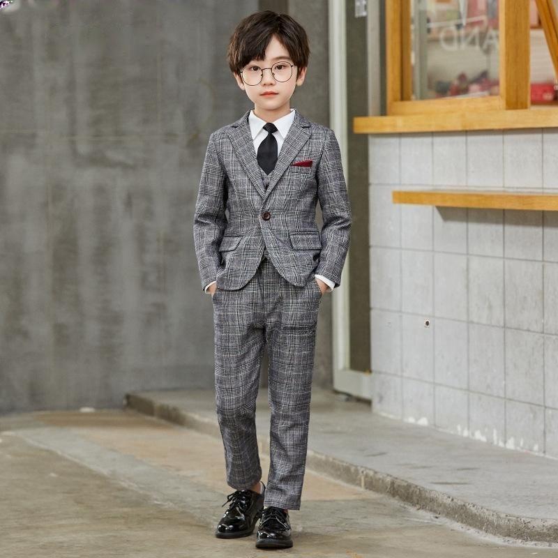卒業式 スーツ 男の子 小学生 入学式 男子スーツ チェック キッズ フォーマル おしゃれ 子供服 卒園式 発表会 結婚式 5点セット 長袖 大|G-FRONTIER店