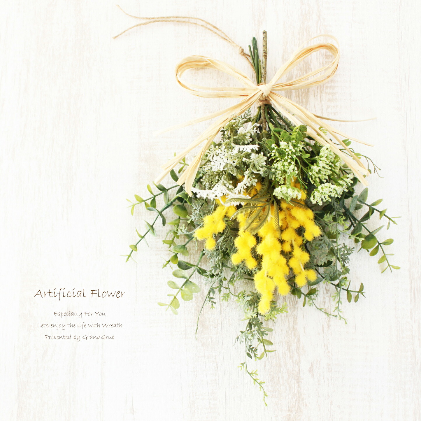 楽天市場】ミモザドライフラワーリース ドライフラワー ミモザ