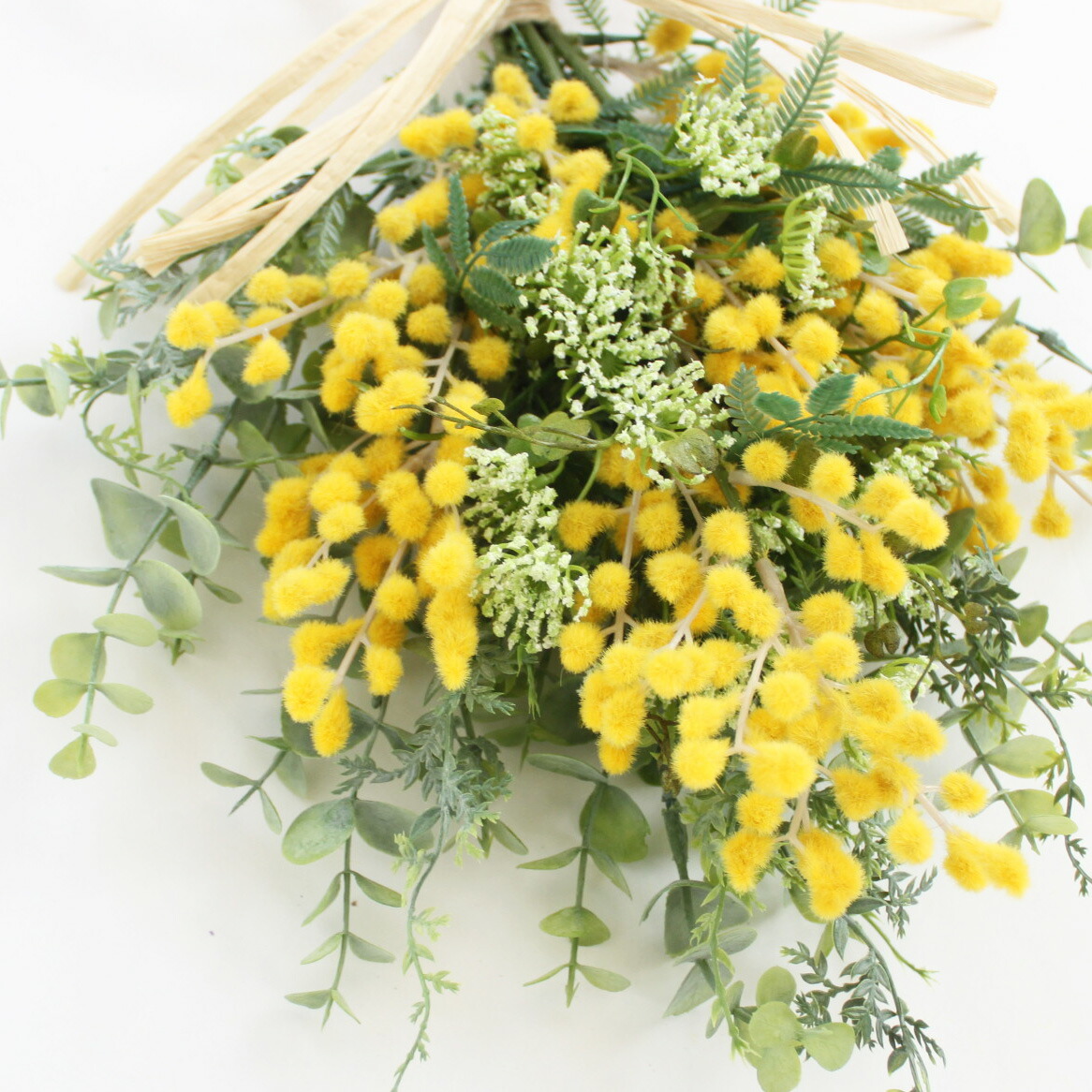 リース 花 玄関 造花_ミモザロングスワッグ 長さ90cm 1個_43-15