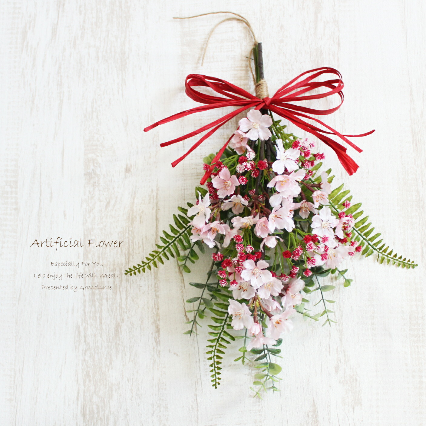 楽天市場】ミモザ ラベンダー リース スワッグ 玄関飾り 造花 送料無料