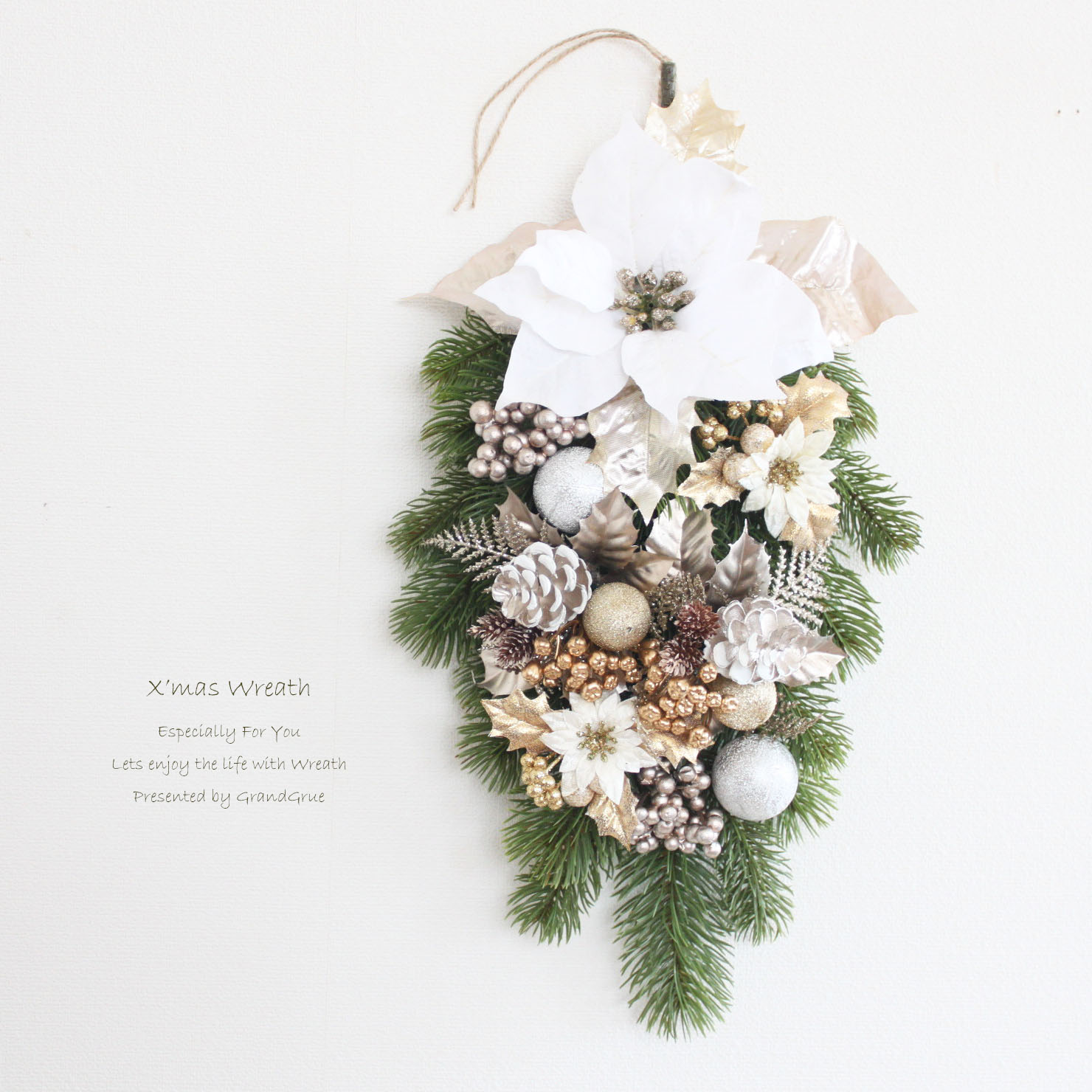 楽天市場】クリスマスリース クリスマススワッグ 20×26cm 6174レッド