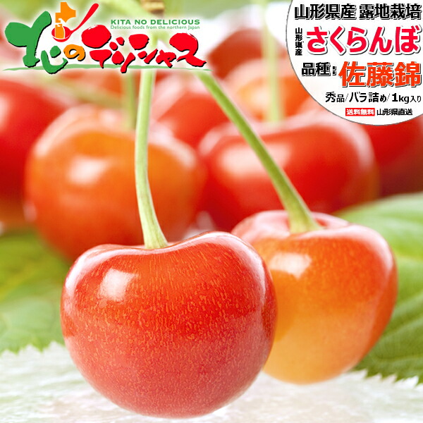 【予約】 山形県産 さくらんぼ 佐藤錦 1kg (秀品/選べるサイズ/ばら詰め/500g×2p/化粧箱入り/常温便) <BR><BR>旬 サクランボ M L 2L 父の日 遅れてごめんね ギフト 贈り物 贈答 お祝い お礼 お返し プレゼント 果物 フルーツ 山形県 東根市 送料無料 お取り寄せ