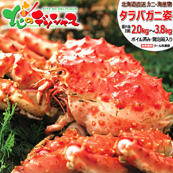 父の日 北海道 カニ タラバガニ 1尾 (姿/ボイル済み/冷凍便) <BR><BR>北海道 海鮮 ボイル 特大 たらば たらばカニ タラバ タラバガニ 姿 2kg 3kg お中元 ギフト 贈り物 贈答 お祝い お礼 お返し 内祝い プレゼント のし ご家庭用 グルメ お取り寄せ