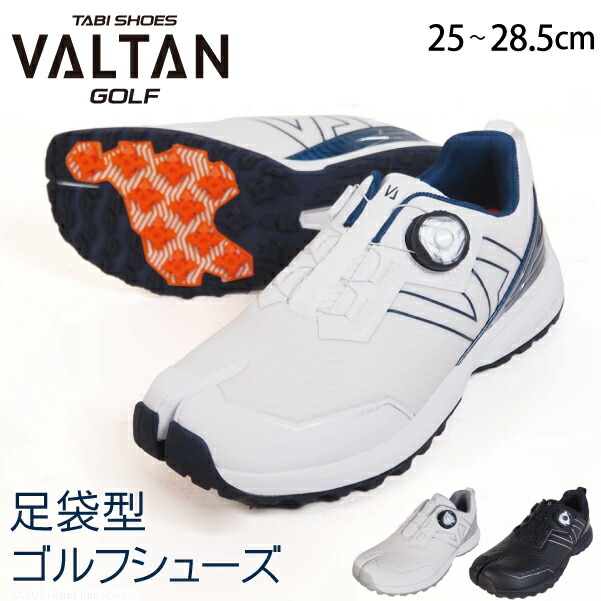 足袋 型 ゴルフシューズ メンズ スパイクレス ダイヤル式 足袋シューズ VALTAN バルタン ゴルフ 靴 幅広 ワイド 3E 相当 サポート スポーツ 滑りにくい ダイヤルシューズ グリップ 趾 足指 踏ん張り 疲れない 歩きやすい おしゃれ 白 黒 外反母趾 日本製 VG-34