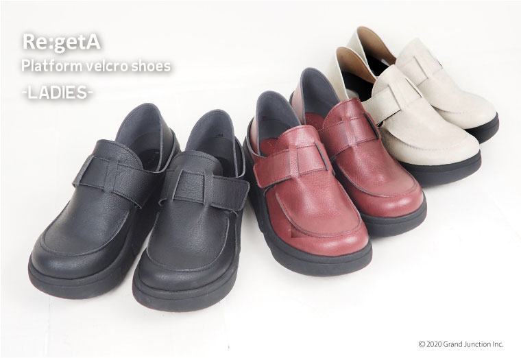 900円 最大250円offクーポン リゲッタ 痛くない 靴 ラク 黒 レディース 靴 厚底 おしゃれ 歩きやすい 履きやすい 2way サボ サンダル モカシン ローファー 軽い 疲れにくい 痛くない ベルクロ コンフォートシューズ 5cmソール プラットフォーム 日本製