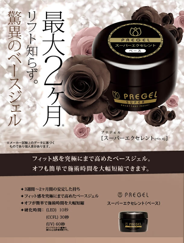 楽天市場 Pregel プリジェル ジェルネイル クリアジェル 15g エクセレントベース ネコポス不可 ネイル用品の専門店 プロ用にも グルービーネイル
