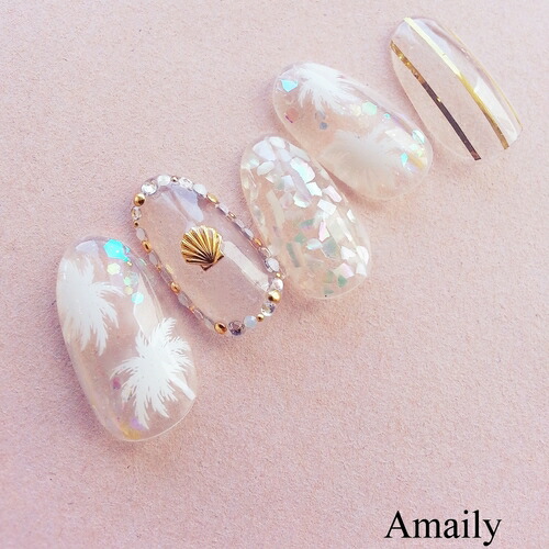 楽天市場 Amaily アメイリー ネイルシール No 3 6 ヤシの木 白 ネコポス対応 ネイル用品の専門店 ネイル シール プロ用にも グルービーネイル