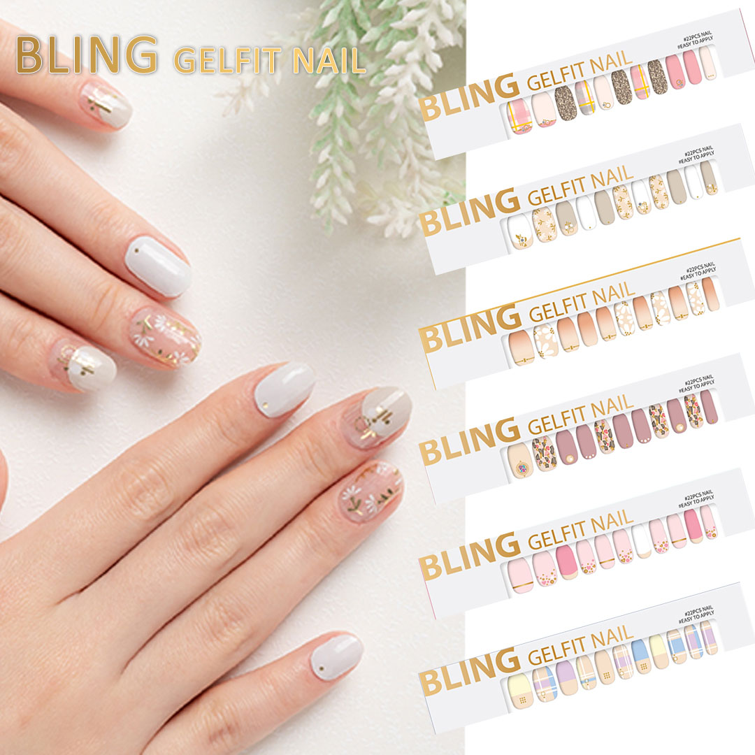 楽天市場 2個購入でもう1個プレゼント Bling Gelfit Nail 貼るだけ 簡単 ジェルネイルシールb 上品カラー ネコポス対応 グルービーネイル