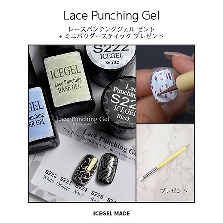 【数量限定】ICE GEL A BLACK レースパンチングジェル2色【ネコポス対応】 7,040円