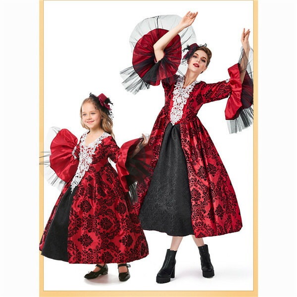 ゴシックレトロ 中世服 コスプレ衣装 吸血鬼 コスチューム ハロウィン 大人と子供 親子 ドレス 帽子 忘年会 新年会 定番 オススメ XS/S/M/L/XL be079c0c0d4