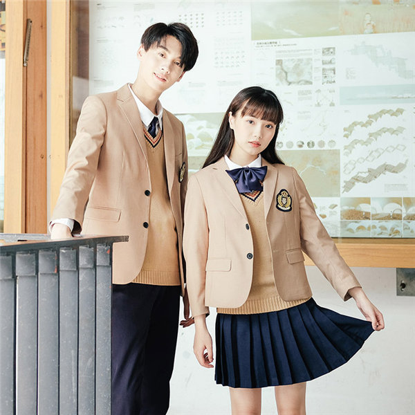 【100/110/120/130/140/150/160/170/175】卒業式スーツ 入学式 フォーマルスーツ キッズ 女の子 男の子 学生 英国タイプ 5点セット 双子 入学式・入園スーツ 高校生スーツ 制服 中学生 大学生 代引不可 ベージュ
