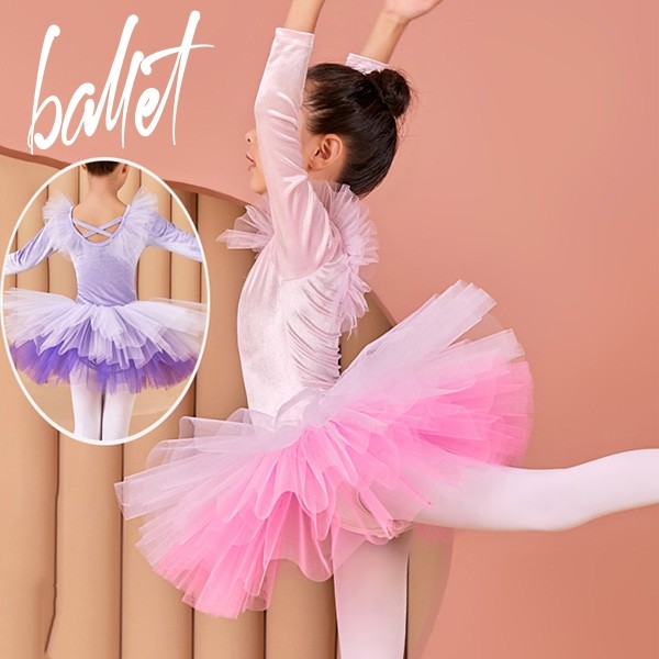 バレエ衣装　幼児用 楽天市場】バレエ レオタード 子供 ジュニア スカート付き 長袖