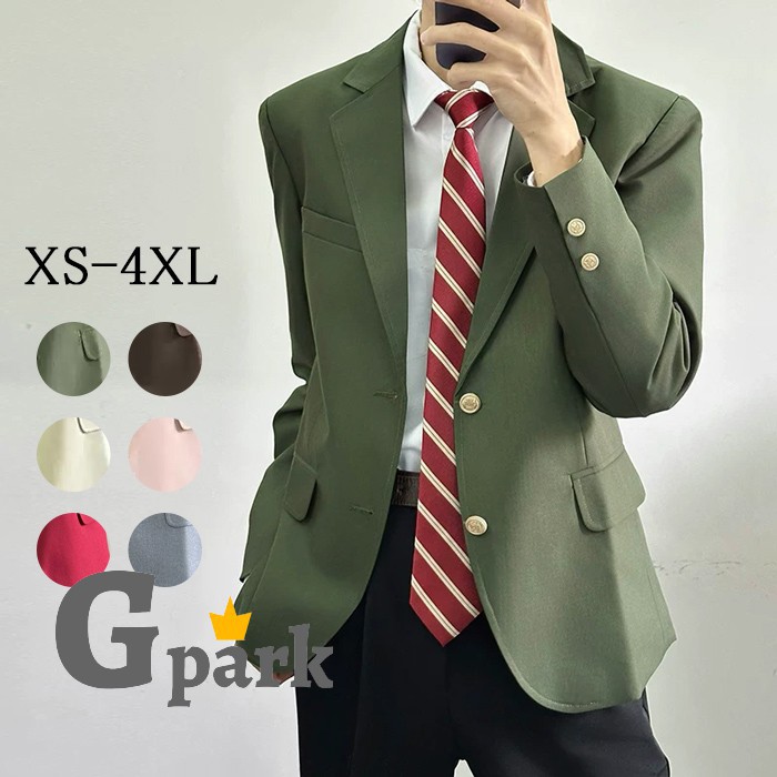 XS-4XL 男の子スーツ 入学式スーツ 卒業式 ジャケット jk 学生服 無地 コート 上下セット 男子高生制服 フォーマル スーツジャケット 発表会 制服 長袖 コスプレ衣装 大きいサイズあり グリーン ブラウン ピンク ベージュ グレー レッド mc063zbzbm7