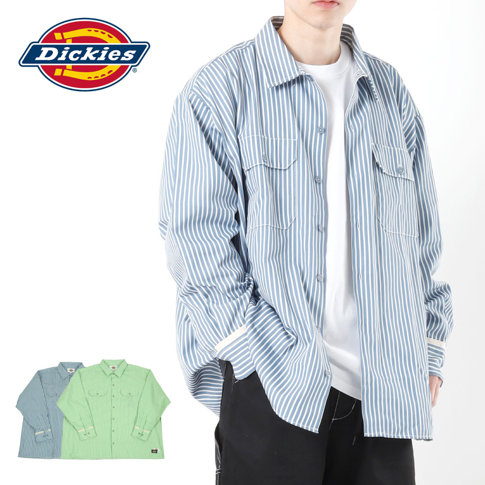 楽天市場】Dickies ディッキーズ ストライプ ワークシャツ メンズ