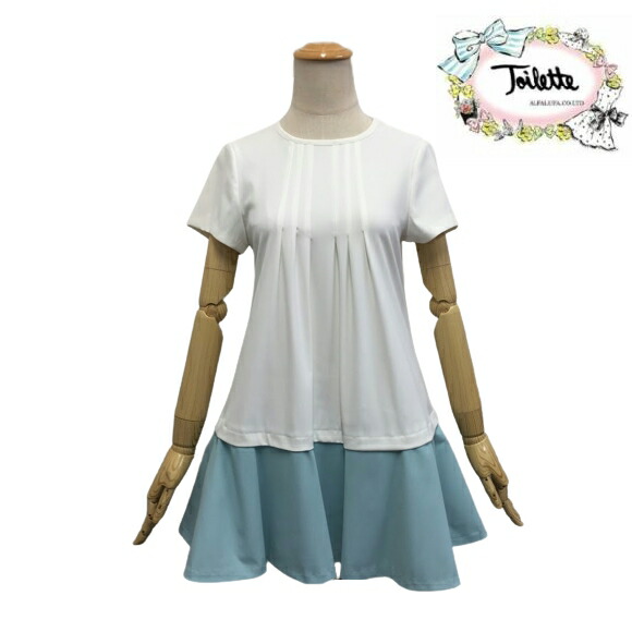 【10%OFFクーポン発行中】トワレ チュニック toilette バイカラーチュニック ホワイト ブルー LL サイズ5 大人かわいい服 30代 40代 50代 60代 ディリーウェアー 306-156 ミセス 大人スタイル 若見え 洋服 服 上品【お買い物マラソンポイントアップ】|ゴールドスミス