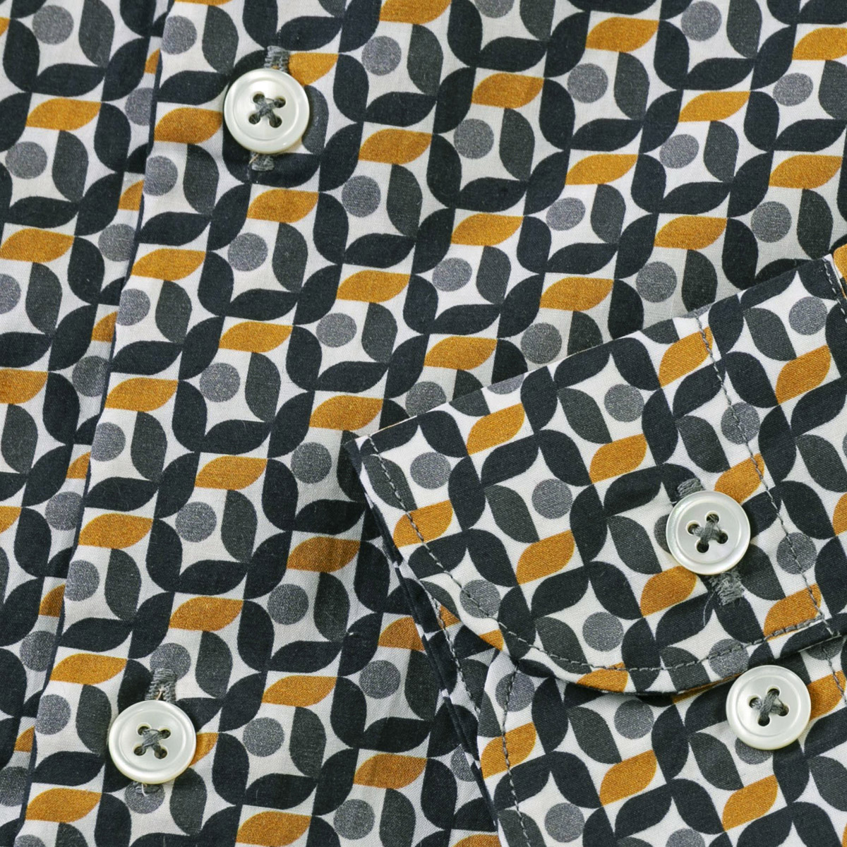 楽天市場 イタリアシャツ オプティカル ジオメトリック柄 Albini生地 カジュアルシャツ カッタウエイ 015 Gallipoli Camiceria ガリポリカミチェリア ゴルフ メンズウエアg Stage