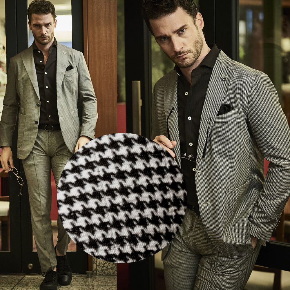 豪華 ストレッチジャケット 春夏 ウオッシャブル 家庭洗濯可能 洗える マイクロ千鳥 清涼機能 ゴルフウエア カジュアル メンズスタイル 5102 003 G Stage ジーステージ 最高の Www Fomy Sa